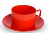 Filiżanka z podstawkiem z polikarbonu 200 ml czerwona