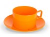 Filiżanka z podstawkiem z polikarbonu 200 ml pomarańczowa