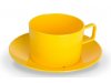 Filiżanka z podstawkiem z polikarbonu 200 ml żółta